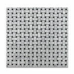 Carrara White Marble Polished Basketweave Mosaic Tile w/ Black Dots | FINAL SALE Carrara White Marble Polished Basketweave Mosaic Tile w/ Black Dots | FINAL SALE - American Tile Depot