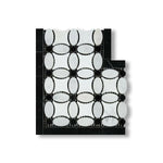 Carrara White Marble Polished Florida Flower Border Corner w/ Black Dots - American Tile Depot