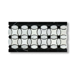 Carrara White Marble Polished Florida Flower Border w/ Black Dots - American Tile Depot
