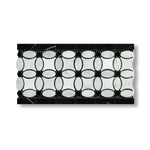 Carrara White Marble Polished Florida Flower Border w/ Black Dots - American Tile Depot