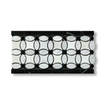 Carrara White Marble Polished Florida Flower Border w/ Black Dots - American Tile Depot