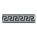 Carrara White Marble Honed Greek Key Border w/ Black Dots - American Tile Depot