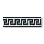 Carrara White Marble Honed Greek Key Border w/ Black Dots - American Tile Depot