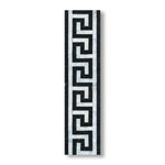Carrara White Marble Honed Greek Key Border w/ Black Dots - American Tile Depot