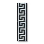 Carrara White Marble Honed Greek Key Border w/ Black Dots - American Tile Depot