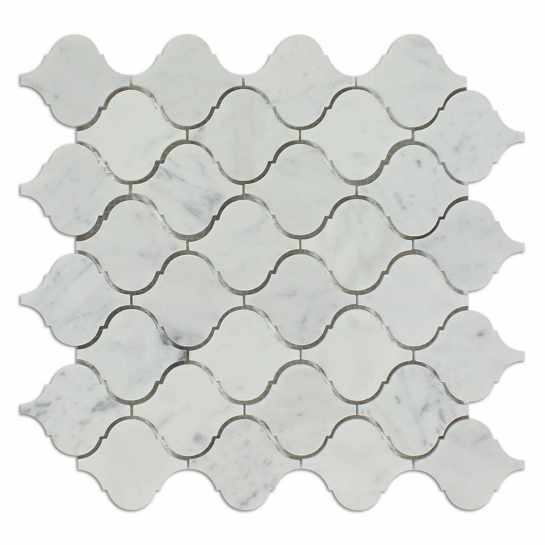 Carrara White Marble Polished Lantern Mosaic Tile Carrara White Marble Polished Lantern Mosaic Tile - American Tile Depot