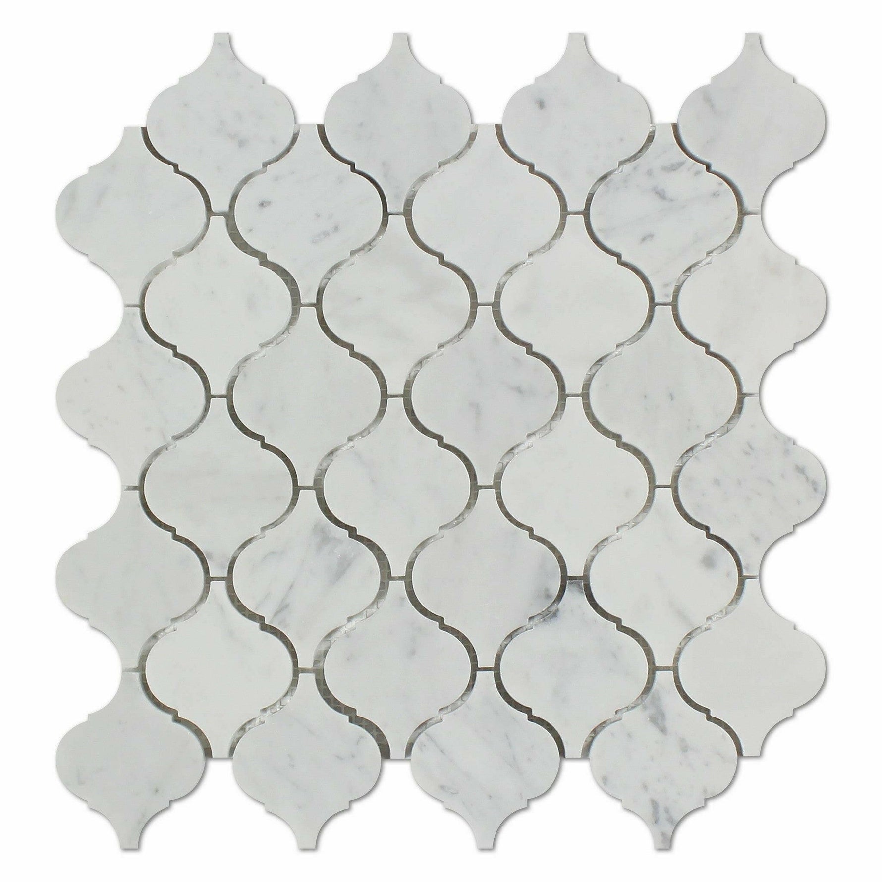 Carrara White Marble Polished Lantern Mosaic Tile Carrara White Marble Polished Lantern Mosaic Tile - American Tile Depot