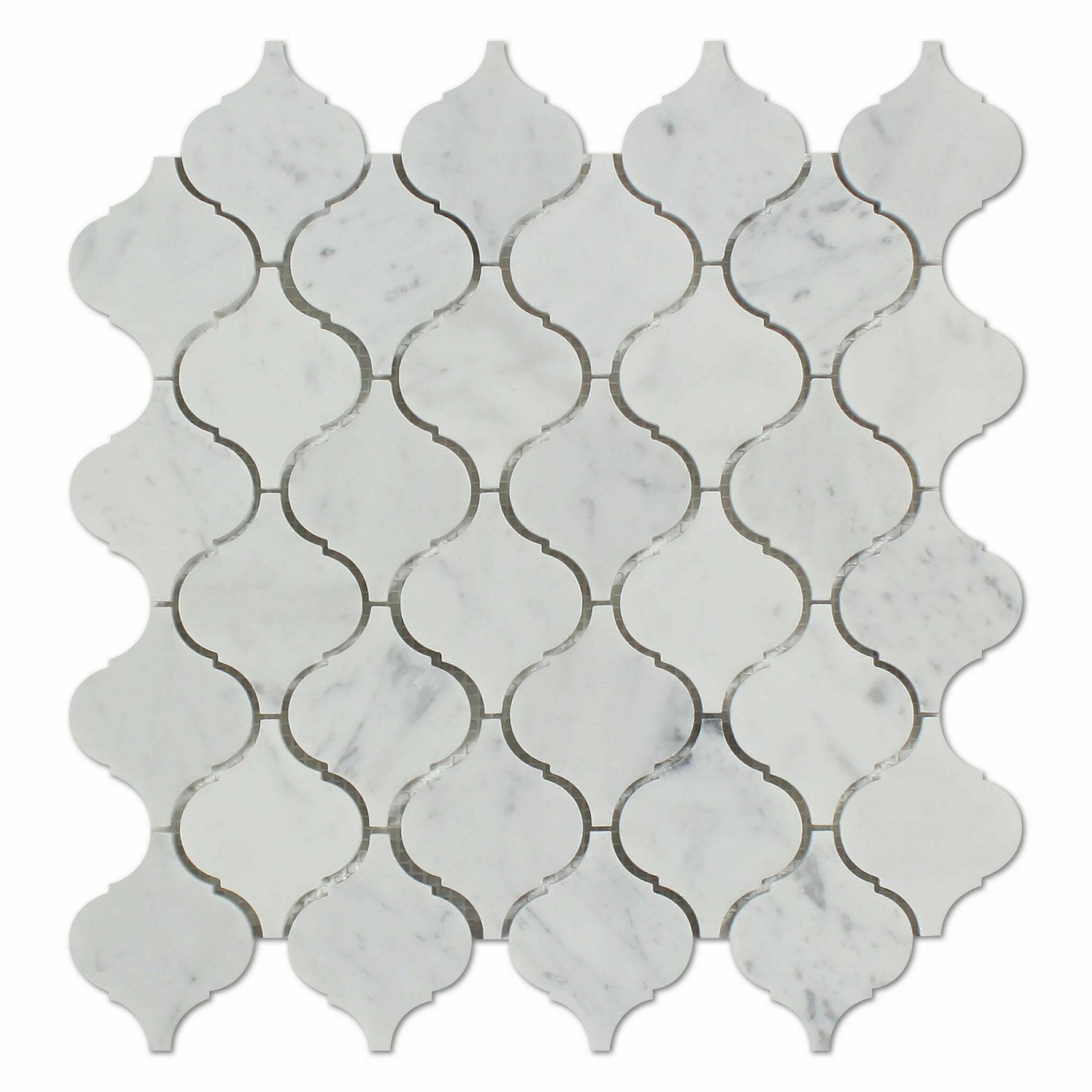 Carrara White Marble Polished Lantern Mosaic Tile Carrara White Marble Polished Lantern Mosaic Tile - American Tile Depot