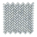 Carrara White Marble Polished Mini Herringbone Mosaic Tile | FINAL SALE Carrara White Marble Polished Mini Herringbone Mosaic Tile | FINAL SALE - American Tile Depot