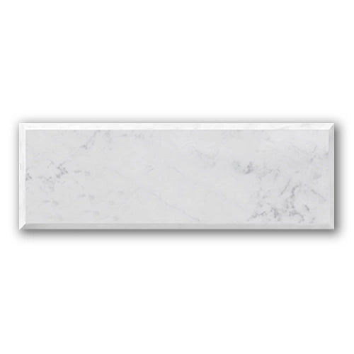 4x12 Carrara White Marble Honed & Beveled Tile - American Tile Depot