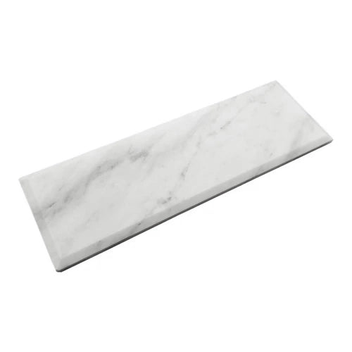 4x12 Carrara White Marble Polished & Beveled Tile - American Tile Depot