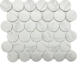 2" Cerelia Carrara Matte Penny Porcelain Mosaic Tile-American Tile Depot