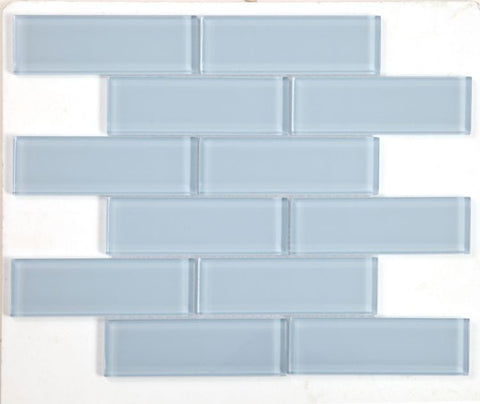 2 x 6 Oceanhouse Lucy Blue Glossy Subway Glass Mosaic Tile