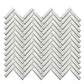 White Glossy Herringbone