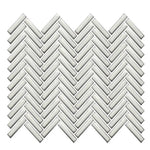 Cerelia Antique White Glossy Herringbone Porcelain Mosaic Tile Cerelia Antique White Glossy Herringbone Porcelain Mosaic Tile - American Tile Depot