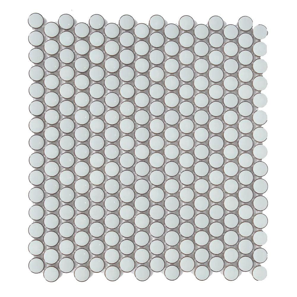 Cerelia Mint Green Glossy Penny Round Porcelain Mosaic Tile - American Tile Depot
