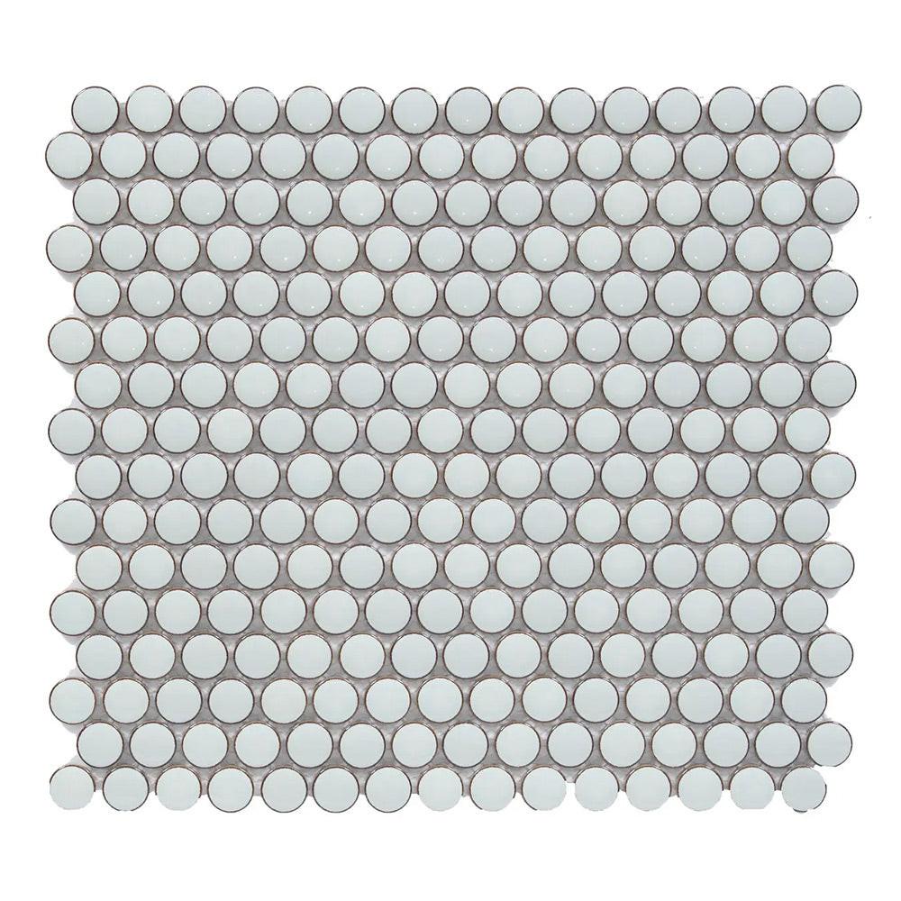 Cerelia Mint Green Glossy Penny Round Porcelain Mosaic Tile - American Tile Depot