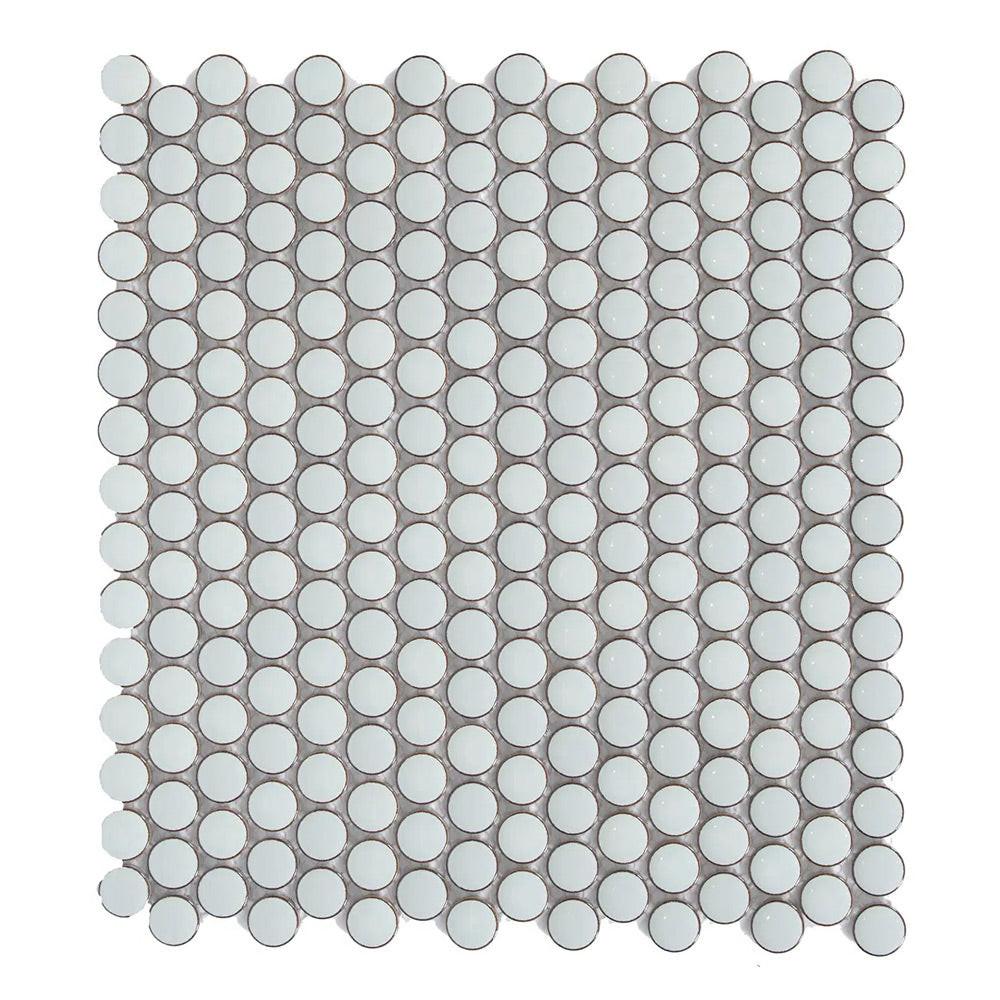 Cerelia Mint Green Glossy Penny Round Porcelain Mosaic Tile - American Tile Depot