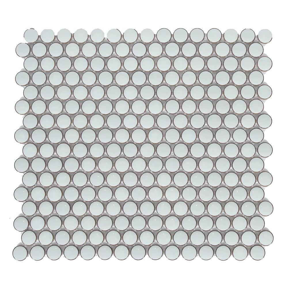 Cerelia Mint Green Glossy Penny Round Porcelain Mosaic Tile - American Tile Depot