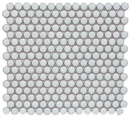 Cerelia Mint Green Glossy Penny Round Porcelain Mosaic Tile - American Tile Depot