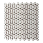 Cerelia Pearl White Glossy Penny Round Porcelain Mosaic Tile Cerelia Pearl White Glossy Penny Round Porcelain Mosaic Tile - American Tile Depot