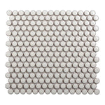 Cerelia Pearl White Glossy Penny Round Porcelain Mosaic Tile Cerelia Pearl White Glossy Penny Round Porcelain Mosaic Tile - American Tile Depot