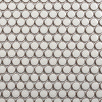 Cerelia Pearl White Glossy Penny Round Porcelain Mosaic Tile Cerelia Pearl White Glossy Penny Round Porcelain Mosaic Tile - American Tile Depot