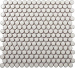 Cerelia Pearl White Glossy Penny Round Porcelain Mosaic Tile Cerelia Pearl White Glossy Penny Round Porcelain Mosaic Tile - American Tile Depot