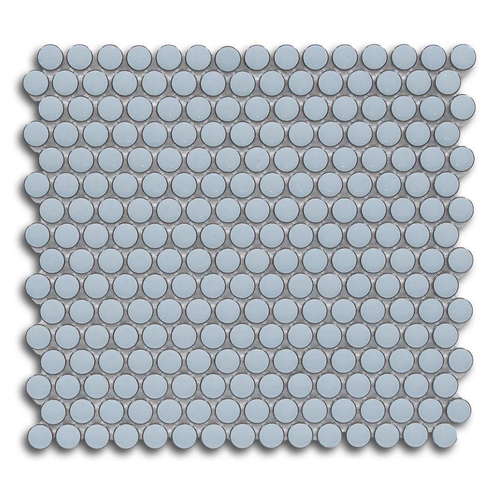 Cerelia Sky Blue Glossy Penny Round Porcelain Mosaic Tile Cerelia Sky Blue Glossy Penny Round Porcelain Mosaic Tile - American Tile Depot