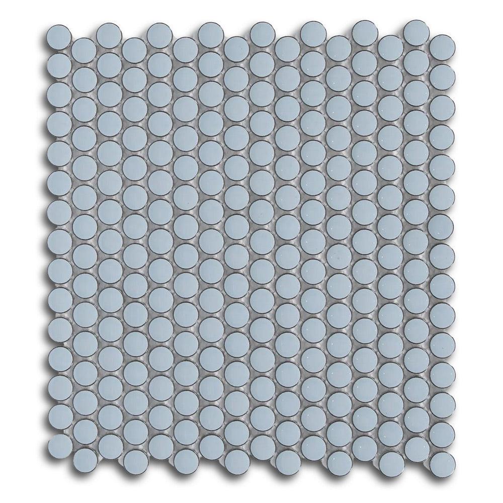 Cerelia Sky Blue Glossy Penny Round Porcelain Mosaic Tile Cerelia Sky Blue Glossy Penny Round Porcelain Mosaic Tile - American Tile Depot