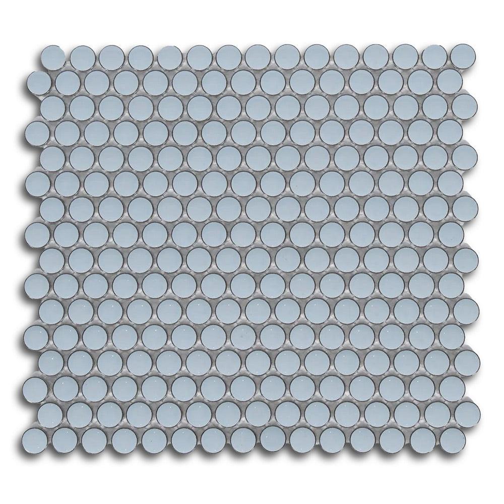 Cerelia Sky Blue Glossy Penny Round Porcelain Mosaic Tile Cerelia Sky Blue Glossy Penny Round Porcelain Mosaic Tile - American Tile Depot