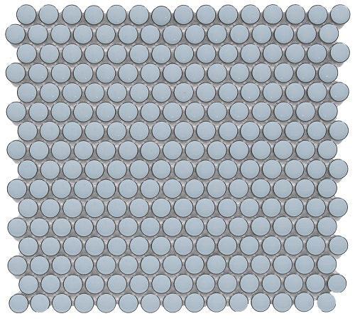 Cerelia Sky Blue Glossy Penny Round Porcelain Mosaic Tile Cerelia Sky Blue Glossy Penny Round Porcelain Mosaic Tile - American Tile Depot