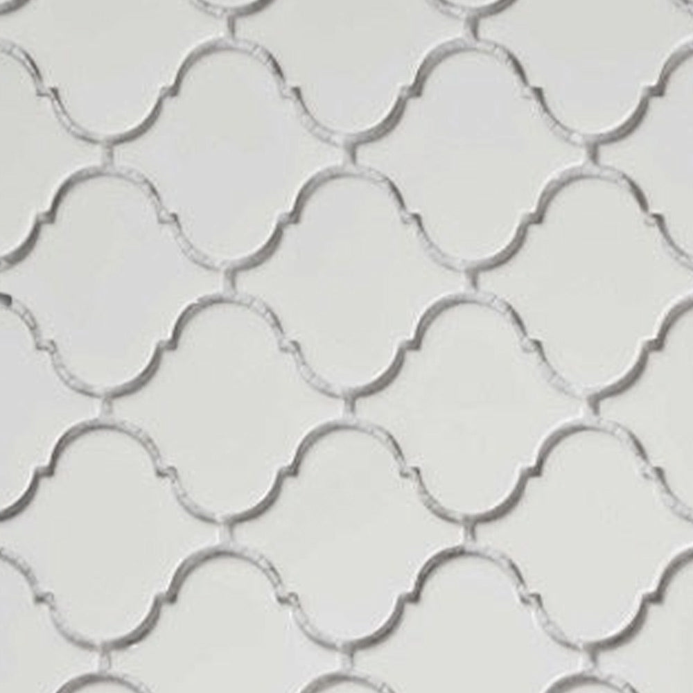 Cerelia White Glossy Lantern Porcelain Mosaic Tile