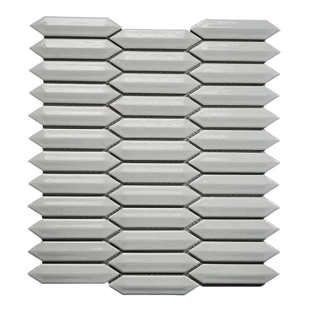 Cerelia White Glossy Picket Porcelain Mosaic Tile Cerelia White Glossy Picket Porcelain Mosaic Tile - American Tile Depot