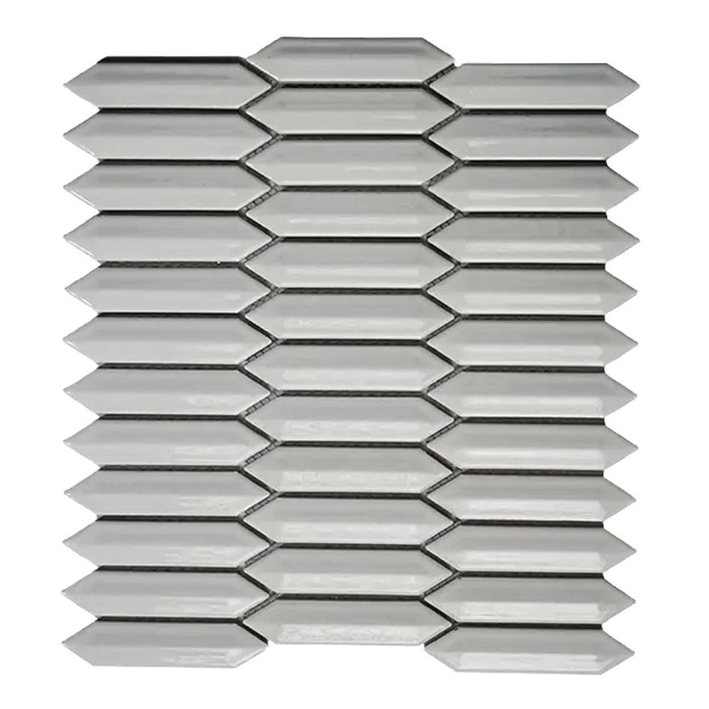 Cerelia White Glossy Picket Porcelain Mosaic Tile Cerelia White Glossy Picket Porcelain Mosaic Tile - American Tile Depot