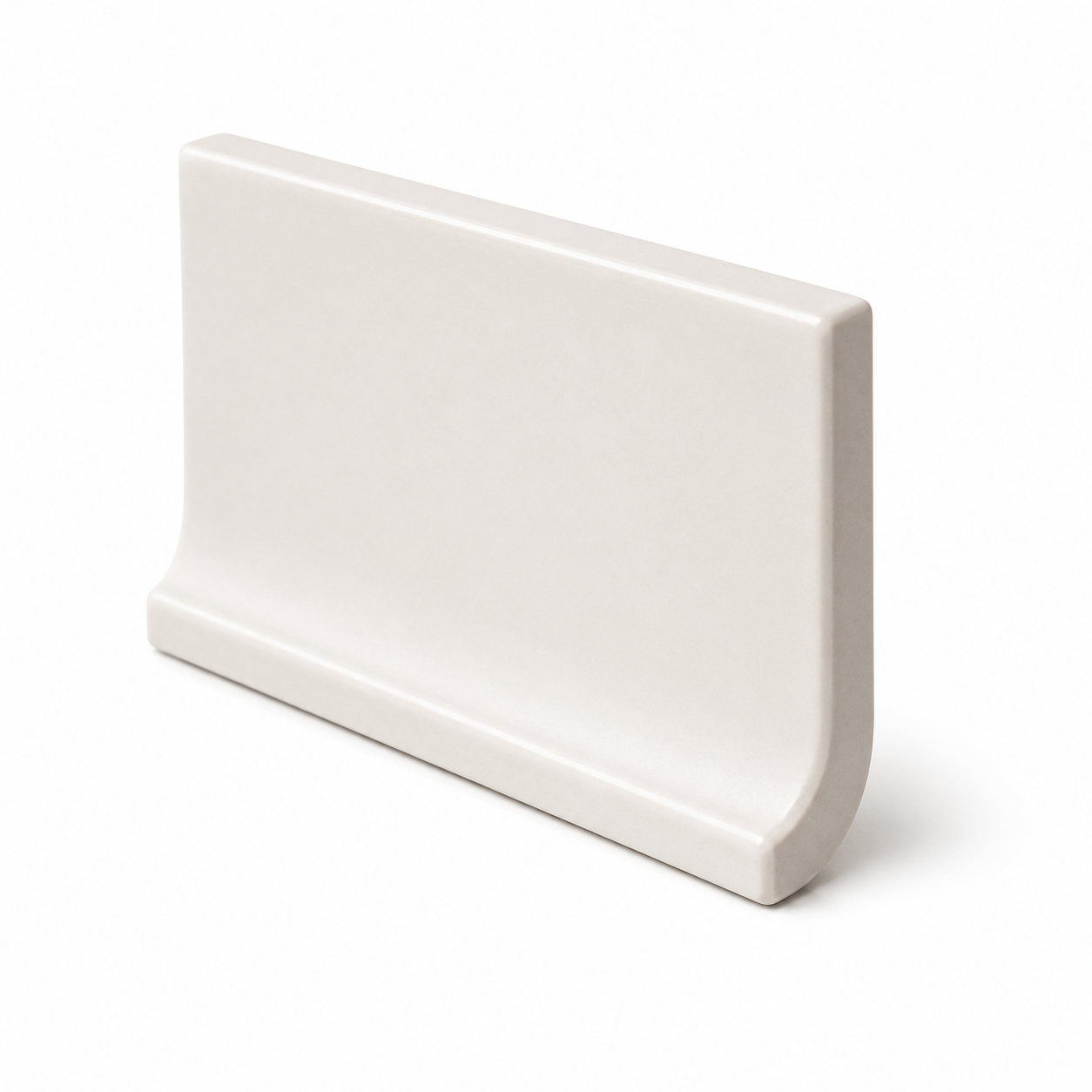 Pure Bright White Ice Ceramic Wall Trim - 4 1/4" x 6" Right Cove Corner - American Tile Depot