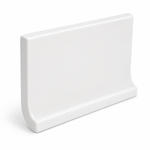 Pure Bright White Ice Ceramic Wall Trim - 3 3/4" x 6" Left Cove Corner - American Tile Depot