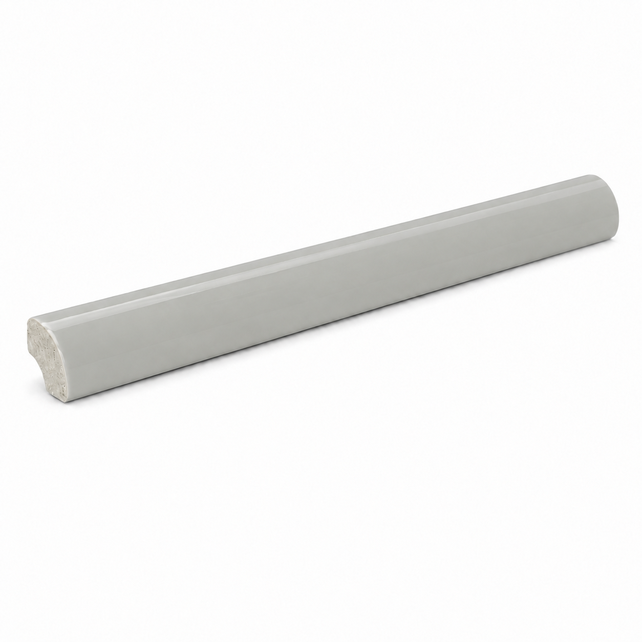 Pure Bright Tender Gray Ceramic Wall Trim - 3/4" x 6" Quarter Round - American Tile Depot