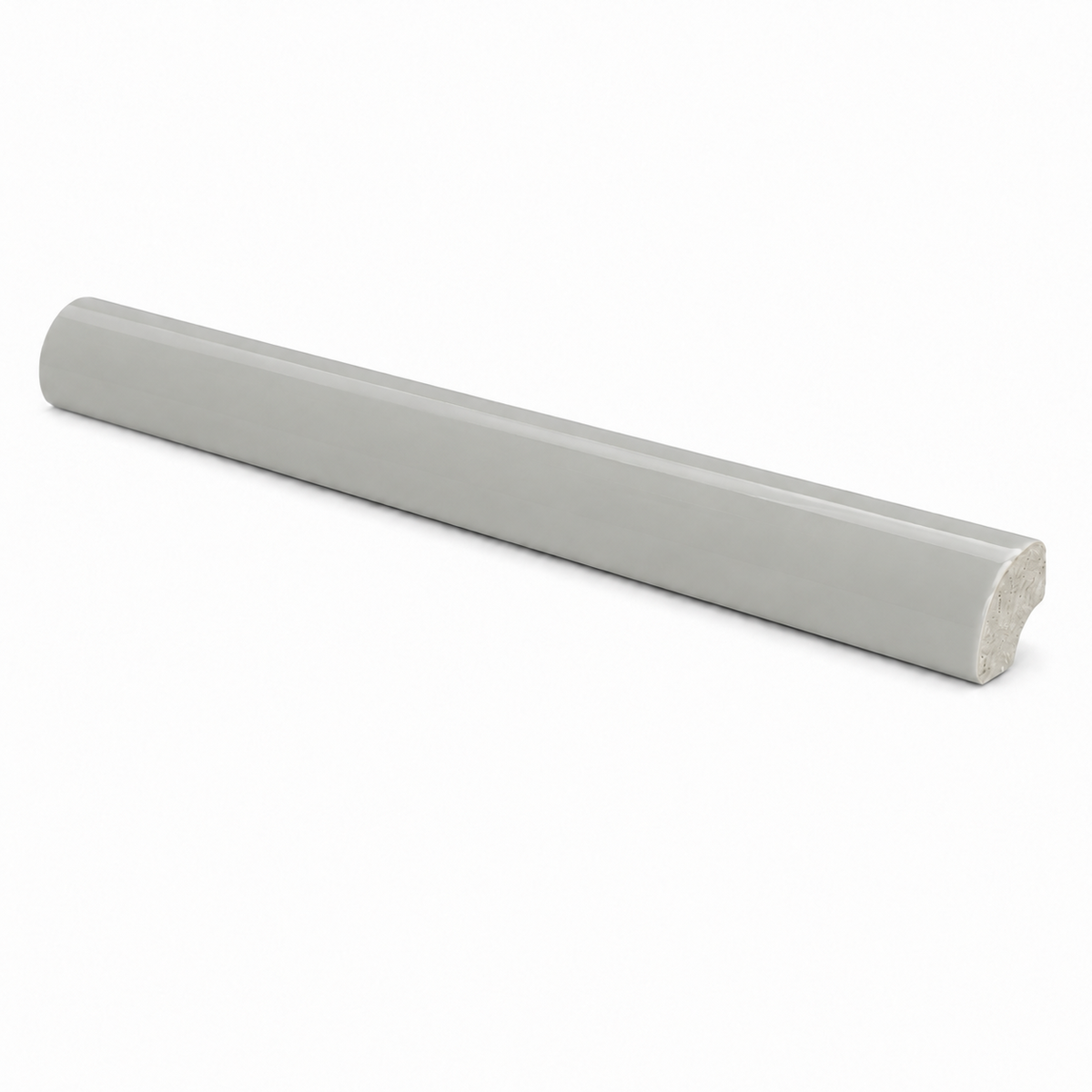 Pure Bright Tender Gray Ceramic Wall Trim - 3/4" x 6" Quarter Round - American Tile Depot