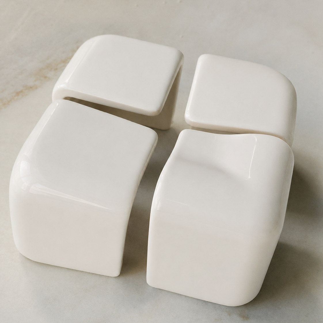 Pure Bright White Ice Ceramic Wall Trim - 3/4" x 3/4" Quarter Round Corner - American Tile Depot