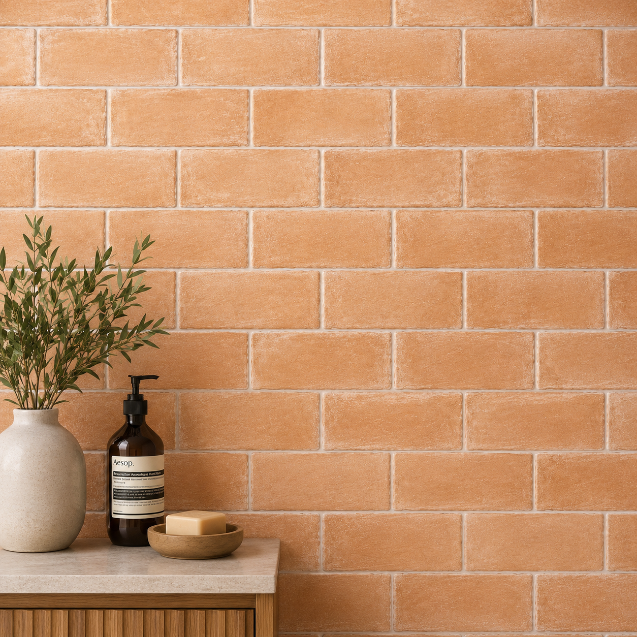 6x12 Mirambell Naranja Matte Brick Look Porcelain Tile - American Tile Depot