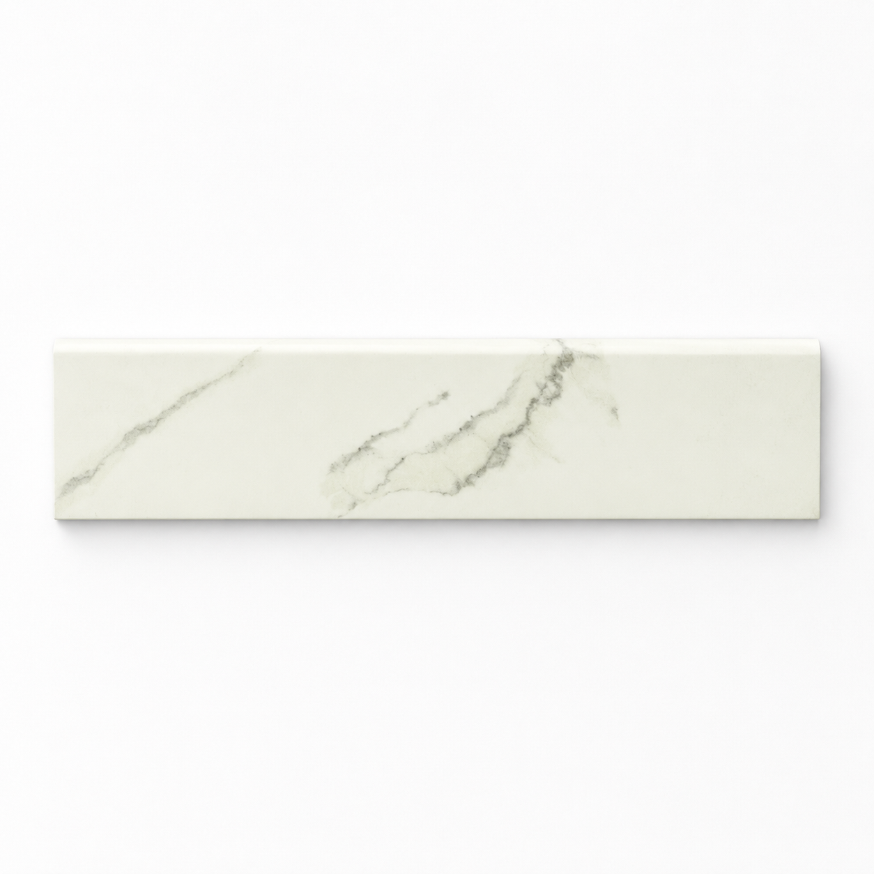 3x12 Calacatta dP Matte Marble Look Porcelain Bullnose Tile - American Tile Depot