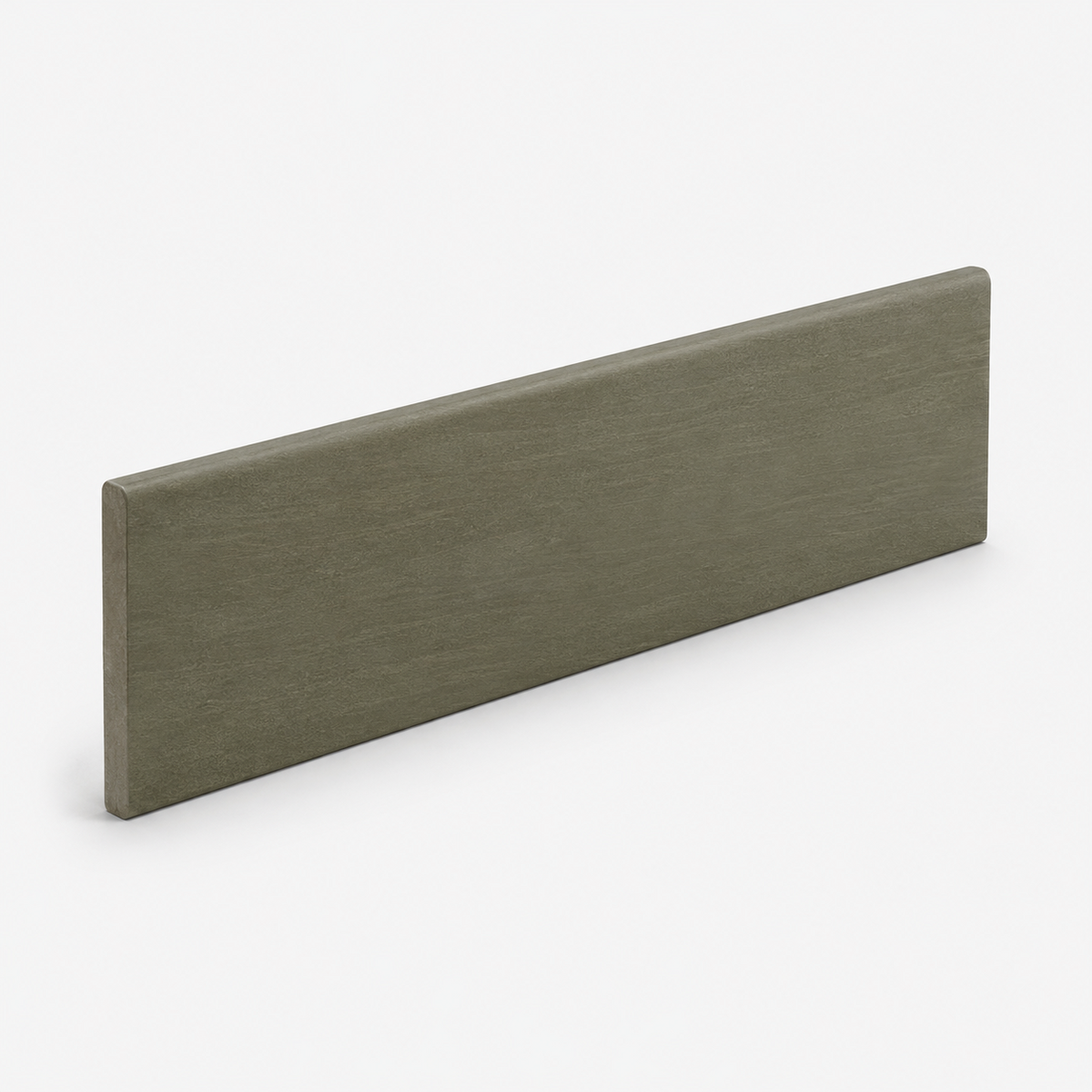 3x12 Vivo Dark Grey Natural Travertine Look Porcelain Bullnose Tile - American Tile Depot