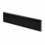 3x12 Crafta Black Glossy Solid Color Ceramic Bullnose Tile - American Tile Depot