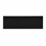 3x12 Crafta Black Glossy Solid Color Ceramic Bullnose Tile - American Tile Depot