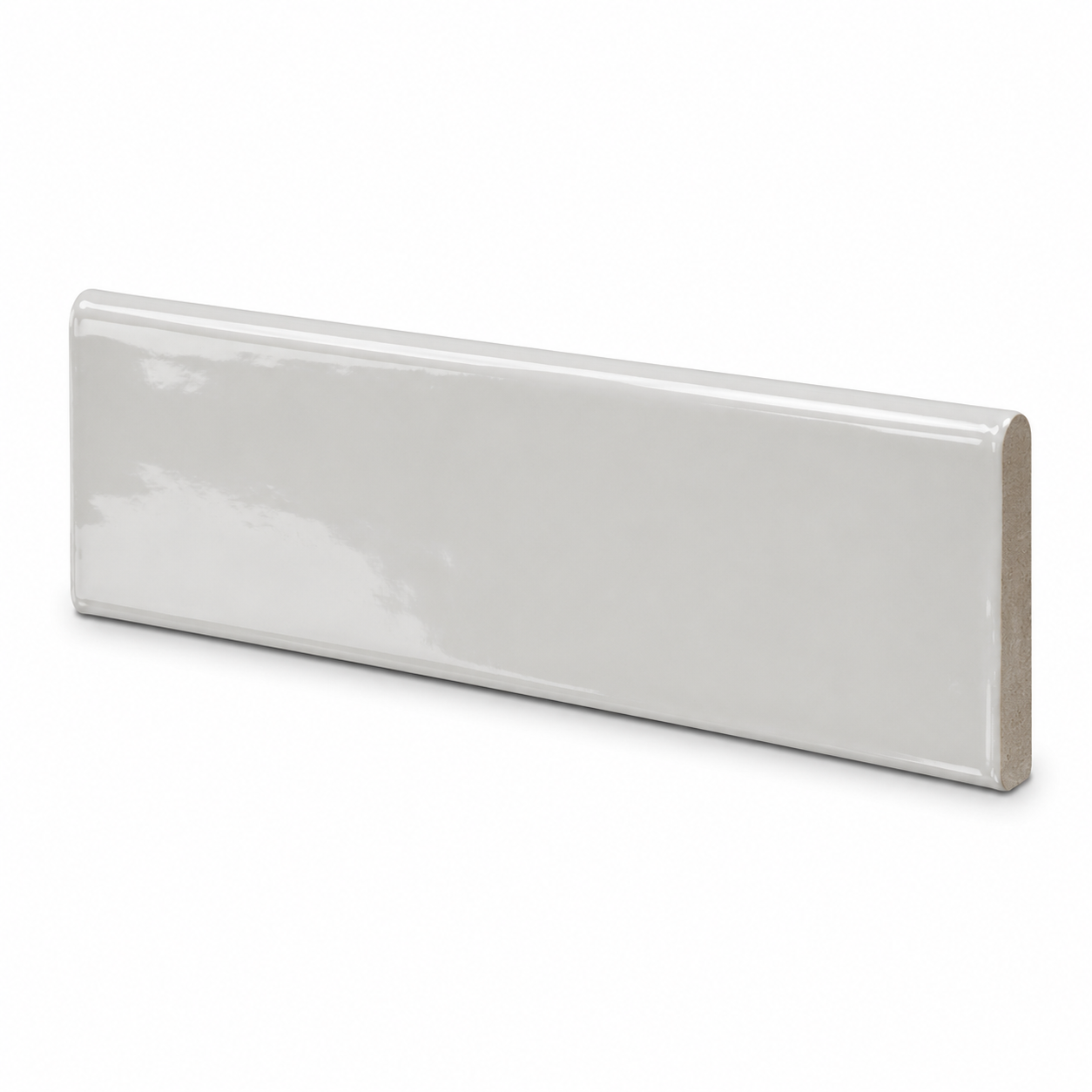 3x12 Crafta Gray Glossy Solid Color Ceramic Bullnose Tile - American Tile Depot