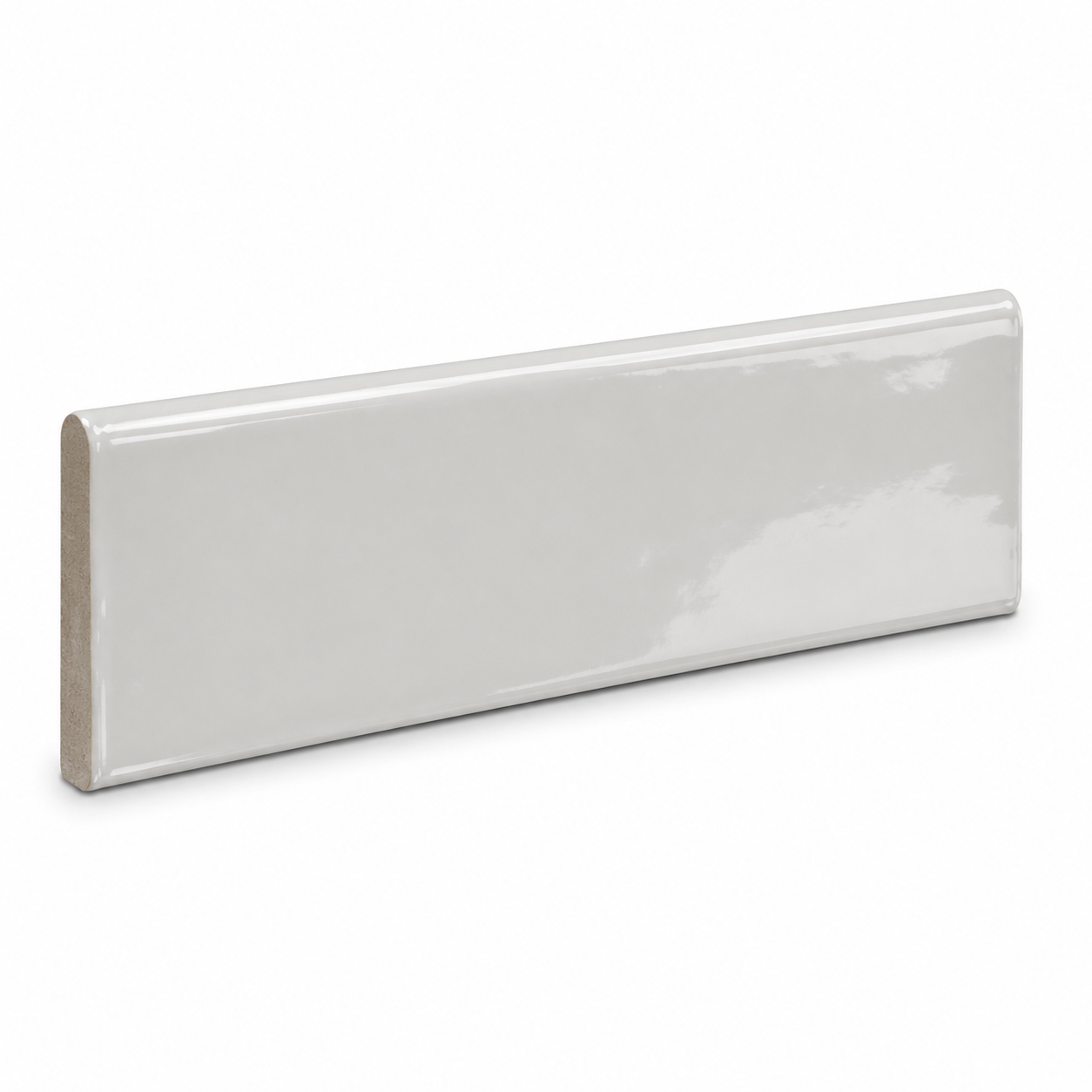 3x12 Crafta Gray Glossy Solid Color Ceramic Bullnose Tile - American Tile Depot