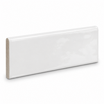 3x12 Crafta White Ice Glossy Solid Color Ceramic Bullnose Tile - American Tile Depot