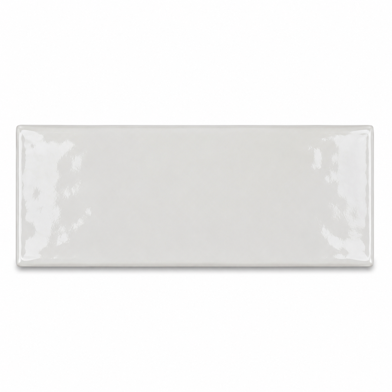 3x12 Crafta White Ice Glossy Solid Color Ceramic Bullnose Tile - American Tile Depot