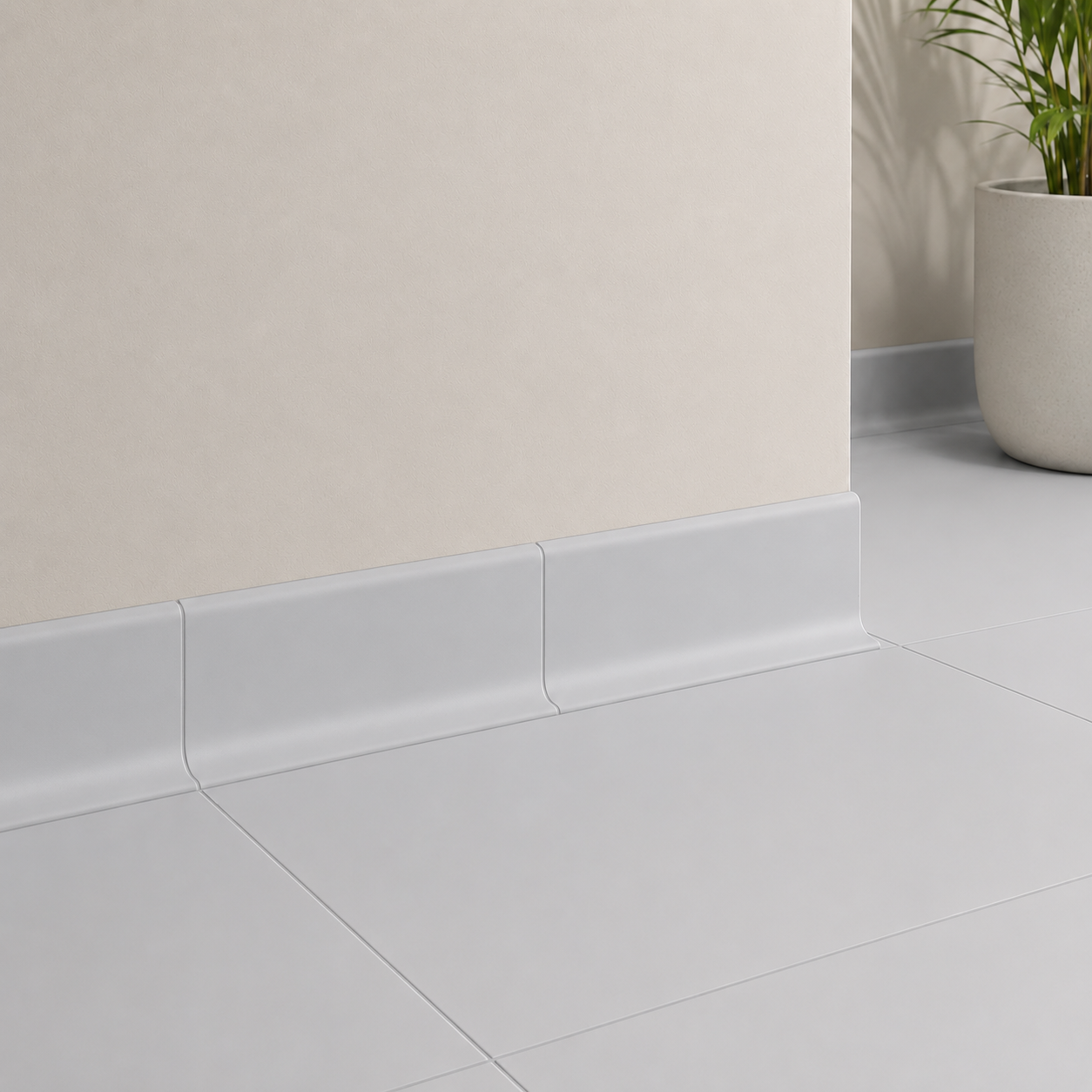 4x6 Palette Tender Gray Glossy Solid Color Ceramic Cove Base - American Tile Depot